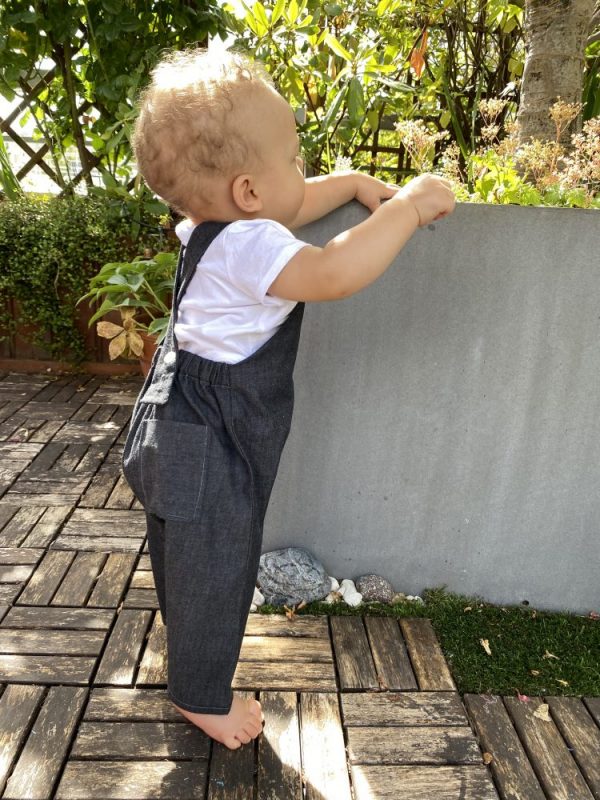 salopette mixte camille en chambray noir